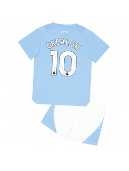 Billige Manchester City Jack Grealish #10 Hjemmedraktsett Barn 2023-24 Kortermet (+ Korte bukser)